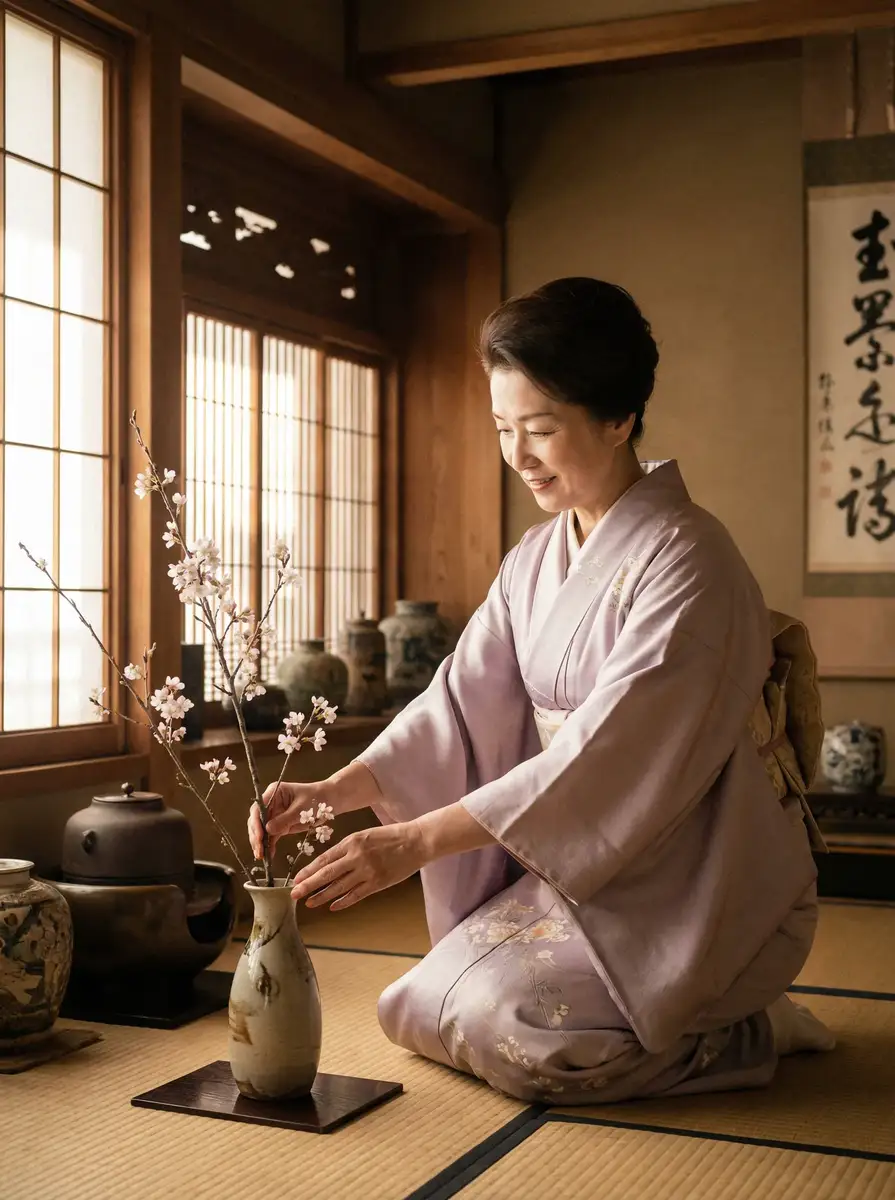 一位优雅的 天降之雯 | 精品天降之雯影视 - 天降之雯最新地址实时更新 在和室中插花